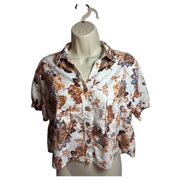 Rachel Roy Floral Button-Up Women's Top S - Picture 1 of 7